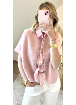 GILET COFFEE ROSE