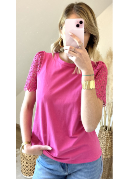 TEE-SHIRT FLORA FUSHIA