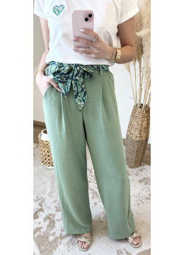 PANTALON PAULA VERT CLAIR