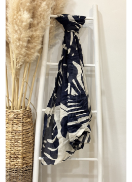 FOULARD FEUILLE MARINE