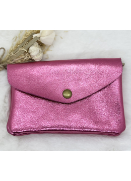 PORTE-MONNAIE SATIN FUSHIA