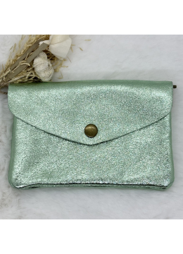 PORTE-MONNAIE SATIN TURQUOISE
