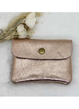 PORTE-MONNAIE BRILLANT OR ROSE