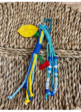 PORTE CLÉS CITRON BLEU