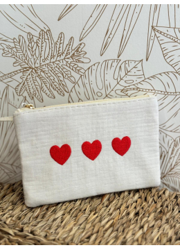 POCHETTE COEURS BLANC