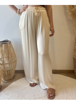 PANTALON SATIN IVOIRE