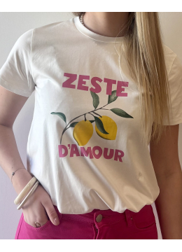 TEE-SHIRT ZESTE ROSE