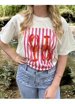 TEE-SHIRT HOMARD ROSE