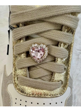 Charm Lacet Coeur rose