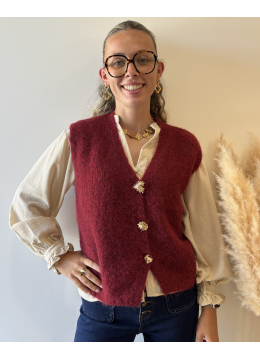 GILET COEUR BORDEAUX