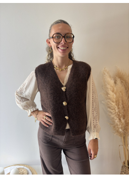 GILET COEUR CHOCO