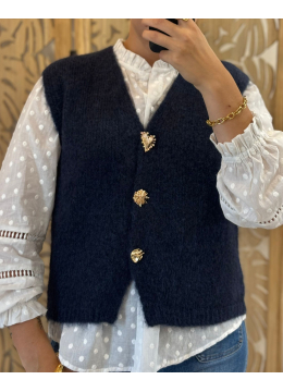 GILET COEUR MARINE