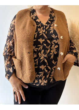 GILET EYA MARRON
